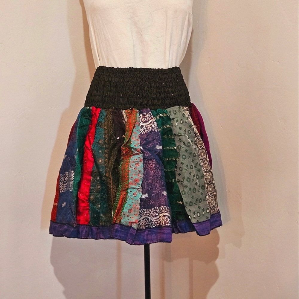 Brand New Silk Recycled Sari Skirt